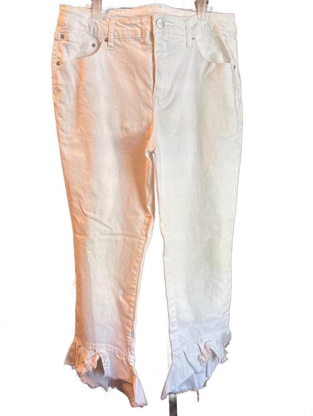 For The Republic White Ruffle Jeans 12